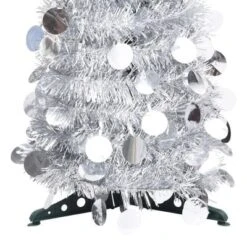 VidaXL Pop-up Artificial Christmas Tree Silver 120 Cm PET -VIDAXL DECOR SHOP image 3 320991