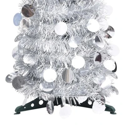 VidaXL Pop-up Artificial Christmas Tree Silver 150 Cm PET 5 VidaXL Pop-up Artificial Christmas Tree Silver 150 Cm PET - Image 3