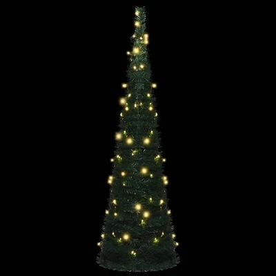 VidaXL Pop-up String Artificial Christmas Tree With LED Green 150 Cm 5 VidaXL Pop-up String Artificial Christmas Tree With LED Green 150 Cm - Image 3