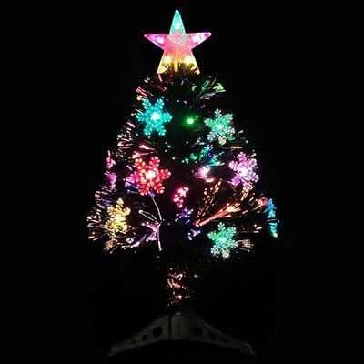 VidaXL Christmas Tree With LED Snowflakes Black 64 Cm Fibre Optic 5 VidaXL Christmas Tree With LED Snowflakes Black 64 Cm Fibre Optic - Image 3