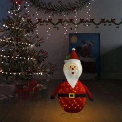 VidaXL Decorative Christmas Santa Claus Figure LED Luxury Fabric 90cm -VIDAXL DECOR SHOP image 3 328498