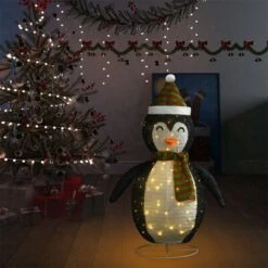 VidaXL Decorative Christmas Snow Penguin Figure LED Luxury Fabric 120cm -VIDAXL DECOR SHOP image 3 328502