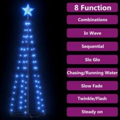 VidaXL Christmas Cone Tree Blue 84 LEDs Decoration 50x150 Cm 16 VidaXL Christmas Cone Tree Blue 84 LEDs Decoration 50x150 Cm -VIDAXL DECOR SHOP image 3 328694