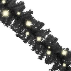 VidaXL Christmas Garland With LED Lights 5 M Black -VIDAXL DECOR SHOP image 3 329189