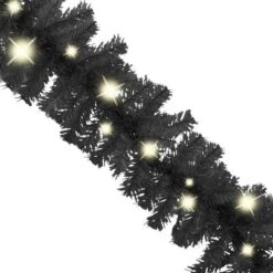 VidaXL Christmas Garland With LED Lights 10 M Black -VIDAXL DECOR SHOP image 3 329190
