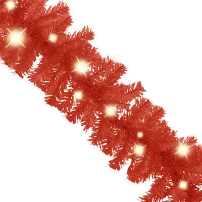 VidaXL Christmas Garland With LED Lights 5 M Red 5 VidaXL Christmas Garland With LED Lights 5 M Red - Image 3