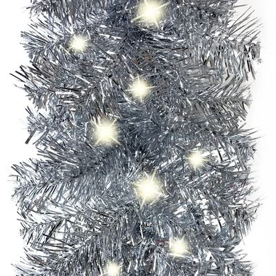 VidaXL Christmas Garland With LED Lights 10 M Silver 5 VidaXL Christmas Garland With LED Lights 10 M Silver - Image 3