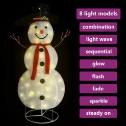 VidaXL Decorative Christmas Snowman Figure LED Luxury Fabric 180cm 12 VidaXL Decorative Christmas Snowman Figure LED Luxury Fabric 180cm -VIDAXL DECOR SHOP image 3 329762