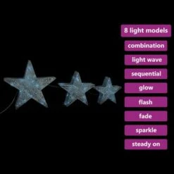 VidaXL Christmas Decoration Stars 3 Pcs Silver Mesh LED Outdoor Indoor -VIDAXL DECOR SHOP image 3 329776