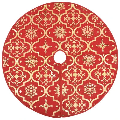 VidaXL Luxury Christmas Tree Skirt With Sock Red 122 Cm Fabric 5 VidaXL Luxury Christmas Tree Skirt With Sock Red 122 Cm Fabric - Image 3