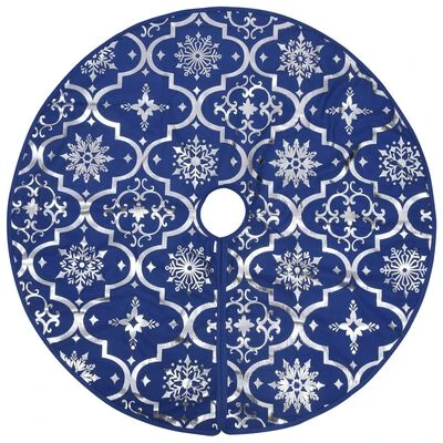 VidaXL Luxury Christmas Tree Skirt With Sock Blue 122 Cm Fabric 5 VidaXL Luxury Christmas Tree Skirt With Sock Blue 122 Cm Fabric - Image 3