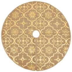 VidaXL Luxury Christmas Tree Skirt With Sock Yellow 150 Cm Fabric 18 VidaXL Luxury Christmas Tree Skirt With Sock Yellow 150 Cm Fabric -VIDAXL DECOR SHOP image 3 330292