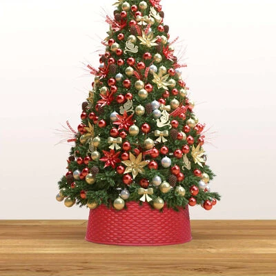 VidaXL Christmas Tree Skirt Red Ø65x19.5 Cm 5 VidaXL Christmas Tree Skirt Red Ø65x19.5 Cm - Image 3