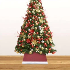 VidaXL Christmas Tree Skirt Red And White 48x48x25 Cm -VIDAXL DECOR SHOP image 3 331307