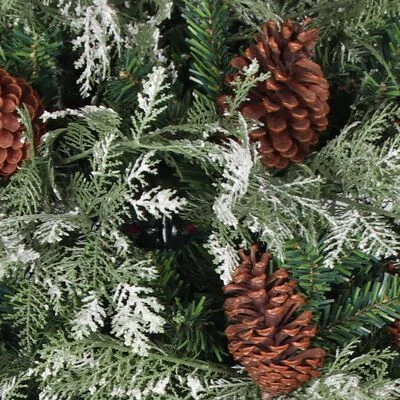 VidaXL Christmas Tree With Pine Cones Green And White 195 Cm PVC&PE 5 VidaXL Christmas Tree With Pine Cones Green And White 195 Cm PVC&PE - Image 3