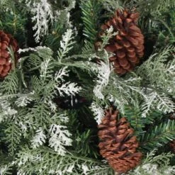 VidaXL Christmas Tree With Pine Cones Green And White 225 Cm PVC&PE -VIDAXL DECOR SHOP image 3 340536