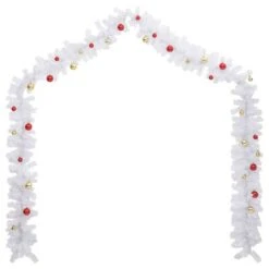 VidaXL Christmas Garland Decorated With Baubles White 5 M 12 VidaXL Christmas Garland Decorated With Baubles White 5 M -VIDAXL DECOR SHOP image 3 340734