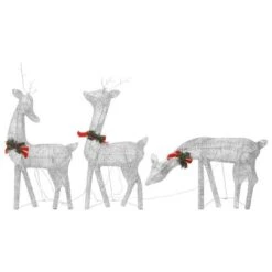 VidaXL Christmas Reindeer Family 270x7x90 Cm Silver Cold White Mesh -VIDAXL DECOR SHOP image 3 342677