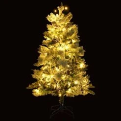 VidaXL Christmas Tree With Flocked Snow&LEDs&Cones 120 Cm PVC&PE -VIDAXL DECOR SHOP image 3 344291