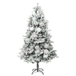 VidaXL Christmas Tree With Flocked Snow&LEDs&Cones 195 Cm PVC&PE -VIDAXL DECOR SHOP image 3 344293