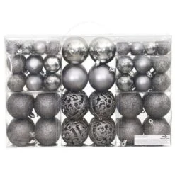 VidaXL Christmas Baubles 100 Pcs Grey 3 / 4 / 6 Cm -VIDAXL DECOR SHOP image 3 356100