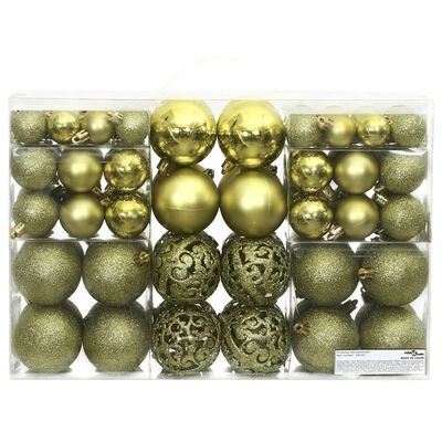 VidaXL Christmas Baubles 100 Pcs Light Green 3 / 4 / 6 Cm 5 VidaXL Christmas Baubles 100 Pcs Light Green 3 / 4 / 6 Cm - Image 3