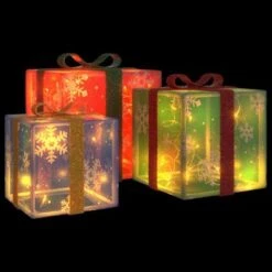VidaXL Lighted Christmas Boxes 3 Pcs 64 LEDs Warm White -VIDAXL DECOR SHOP image 3 356245