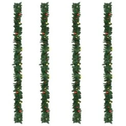 VidaXL Christmas Garlands 4 Pcs With Baubles Green 270 Cm PVC -VIDAXL DECOR SHOP image 4 284309