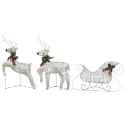 VidaXL Reindeer & Sleigh Christmas Decoration 140 LEDs Outdoor Gold -VIDAXL DECOR SHOP image 4 3100430