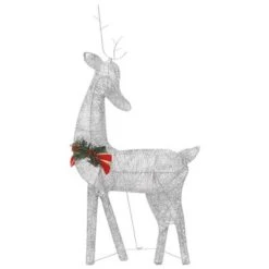 VidaXL Christmas Reindeers 6 Pcs Silver Cold White Mesh -VIDAXL DECOR SHOP image 4 3154248