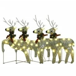 VidaXL Christmas Reindeers 4 Pcs Gold 80 LEDs -VIDAXL DECOR SHOP image 4 3154264