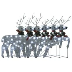 VidaXL Christmas Reindeers 6 Pcs Silver 120 LEDs -VIDAXL DECOR SHOP image 4 3154268