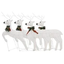 VidaXL Christmas Reindeers 4 Pcs White 80 LEDs -VIDAXL DECOR SHOP image 4 3154270