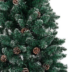 VidaXL Slim Christmas Tree With Real Wood And White Snow Green 210 Cm -VIDAXL DECOR SHOP image 4 320962