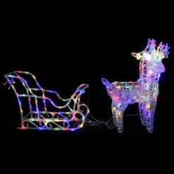 VidaXL Reindeers & Sleigh Christmas Decoration 160 LEDs 130 Cm Acrylic -VIDAXL DECOR SHOP image 4 328522