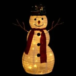 VidaXL Decorative Christmas Snowman Figure With LED Luxury Fabric 60cm -VIDAXL DECOR SHOP image 4 329759