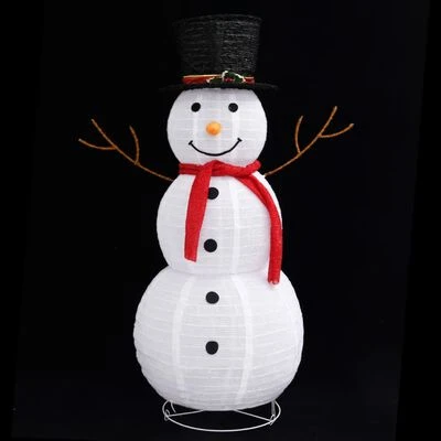 VidaXL Decorative Christmas Snowman Figure LED Luxury Fabric 120cm 6 VidaXL Decorative Christmas Snowman Figure LED Luxury Fabric 120cm - Image 4