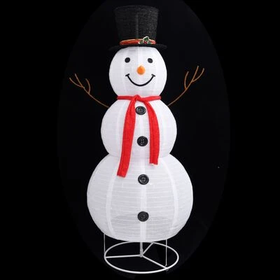 VidaXL Decorative Christmas Snowman Figure LED Luxury Fabric 180cm 6 VidaXL Decorative Christmas Snowman Figure LED Luxury Fabric 180cm - Image 4