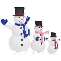 VidaXL Decorative Christmas Snowman Family Figures With LED Luxury Fabric -VIDAXL DECOR SHOP image 4 329765