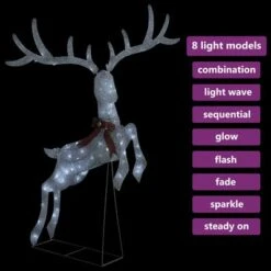 VidaXL Flying Reindeer Christmas Decoration 120 LEDs White Cold White -VIDAXL DECOR SHOP image 4 329769