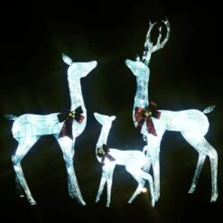 VidaXL Reindeer Family Christmas Decoration White And Silver 201 LEDs -VIDAXL DECOR SHOP image 4 329771