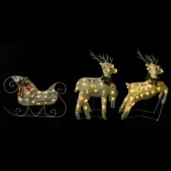 VidaXL Reindeer & Sleigh Christmas Decoration 100 LEDs Outdoor Gold -VIDAXL DECOR SHOP image 4 329830