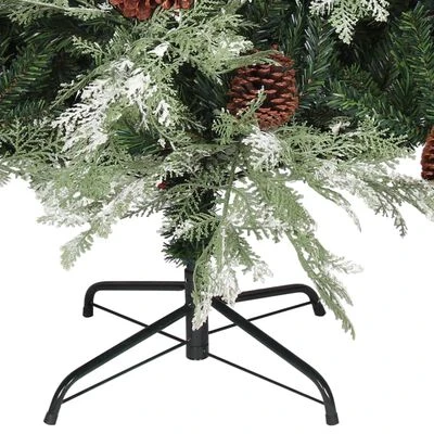 VidaXL Christmas Tree With Pine Cones Green And White 195 Cm PVC&PE 6 VidaXL Christmas Tree With Pine Cones Green And White 195 Cm PVC&PE - Image 4