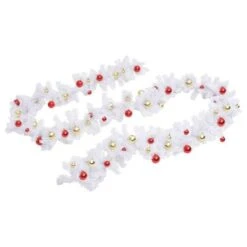 VidaXL Christmas Garland Decorated With Baubles White 10 M -VIDAXL DECOR SHOP image 4 340735