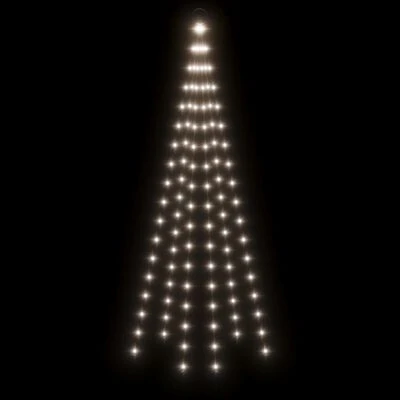 VidaXL Christmas Tree On Flagpole Cold White 108 LEDs 180 Cm 6 VidaXL Christmas Tree On Flagpole Cold White 108 LEDs 180 Cm - Image 4