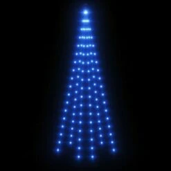 VidaXL Christmas Tree On Flagpole Blue 108 LEDs 180 Cm -VIDAXL DECOR SHOP image 4 343520