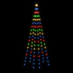 VidaXL Christmas Tree On Flagpole Colourful 108 LEDs 180 Cm -VIDAXL DECOR SHOP image 4 343521