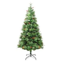 VidaXL Christmas Tree With LEDs&Pine Cones Green 225 Cm PVC&PE -VIDAXL DECOR SHOP image 4 344290