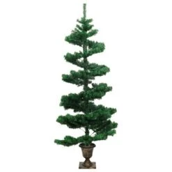 VidaXL Swirl Christmas Tree With Pot And LEDs Green 120 Cm PVC -VIDAXL DECOR SHOP image 4 344649