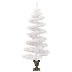 VidaXL Swirl Christmas Tree With Pot And LEDs White 120 Cm PVC -VIDAXL DECOR SHOP image 4 344652